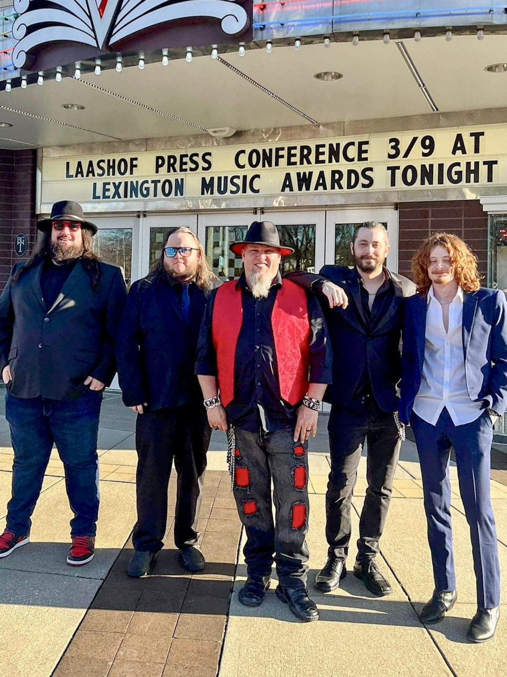 Taylor Davis with Gravel Switch outside the Lexington Music Awards